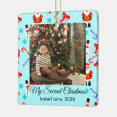 Cute Baby 2e Kerstmis Foto Ornament (Links)