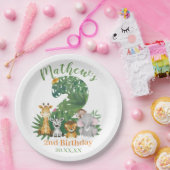 Cute Baby 2e verjaardag Oerwoud Safari Papieren Bordje (Feest)