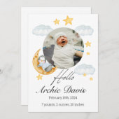 Cute baby aankondiging met een baby pinguïn (Voorkant / Achterkant)