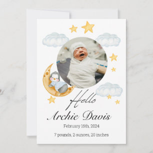 Cute baby aankondiging met een baby pinguïn