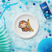 Cute Baby aap Whit a Banana Papieren Bordje (Feest)
