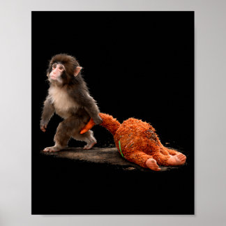 Cute Baby-aapje genaamd Punch Shirt Supporter Poster