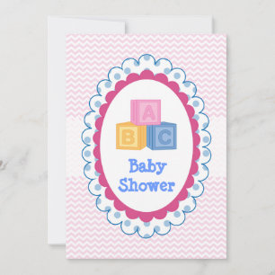 Cute Baby ABC Blokken Baby shower Kaart