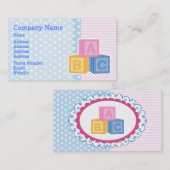 Cute Baby ABC Blokken Polka Dot Visitekaartje (Voorkant / Achterkant)