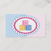 Cute Baby ABC Blokken Polka Dot Visitekaartje (Achterkant)