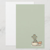 Cute Baby Alligator Cartoon Hatching uit Eggshell Briefpapier (Voorkant / Achterkant)