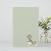 Cute Baby Alligator Cartoon Hatching uit Eggshell Briefpapier (Staand voorkant)