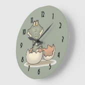Cute Baby Alligator Cartoon Hatching uit Eggshell Grote Klok (Hoek)