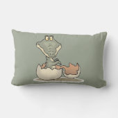 Cute Baby Alligator Cartoon Hatching uit Eggshell Kussen (Achterkant)
