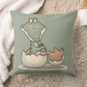 Cute Baby Alligator Cartoon Hatching uit Eggshell Kussen (Deken)
