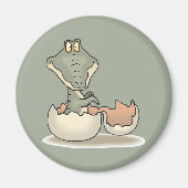Cute Baby Alligator Cartoon Hatching uit Eggshell Magneet (Voorkant)
