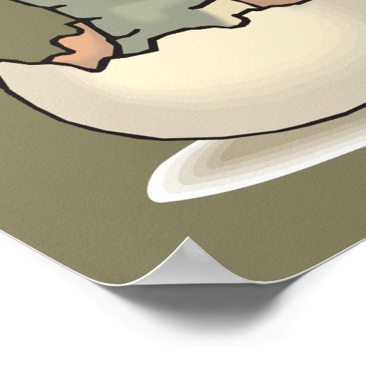 Cute Baby Alligator Cartoon Hatching uit Eggshell Poster (Hoek)