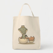 Cute Baby Alligator Cartoon Hatching uit Eggshell Tote Bag (Voorkant)