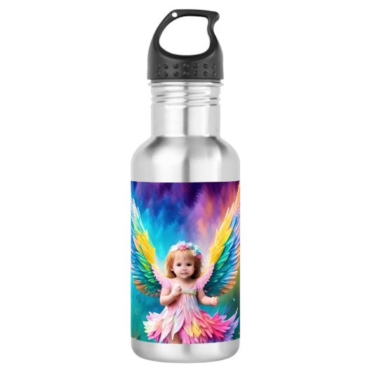 Cute Baby angle Colorful Design Waterfles (Voorkant)