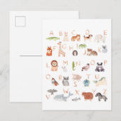 Cute Baby Animal Alphabet Briefkaart (Voorkant / Achterkant)