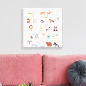 Cute Baby Animal Alphabet Canvas Afdruk (Insitu (Woonkamer))