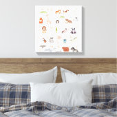 Cute Baby Animal Alphabet Canvas Afdruk (Insitu (Slaapkamer))