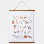 Cute Baby Animal Alphabet Hangend Wandkleed (Voorkant)