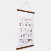 Cute Baby Animal Alphabet Hangend Wandkleed (Gebogen)