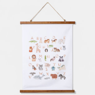 Cute Baby Animal Alphabet Hangend Wandkleed