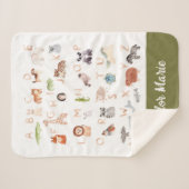 Cute Baby Animal Alphabet Sherpa Deken (Voorkant (horizontaal))