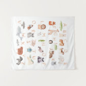 Cute Baby Animal Alphabet Wandkleed (Voorkant (horizontaal))