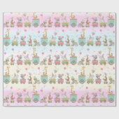Cute Baby Animal Circus Train Gift Wrap Cadeaupapier (Vlak)