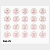 Cute Baby Animal Koala Pink Floral Ronde Sticker (Vel)