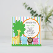 Cute Baby Animal Neutrale Baby shower Kaart (Staand voorkant)