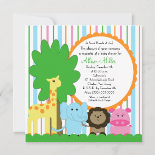 Cute Baby Animal Neutrale Baby shower Kaart