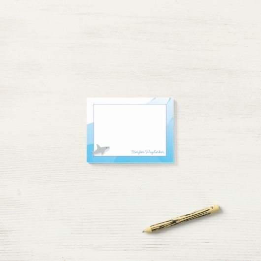Cute Baby Animal Shark Name Post-it® Notes (Op bureau)