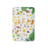Cute Baby animals Giraffe l Safari patroon white Badmat (Voorkant Verticaal)