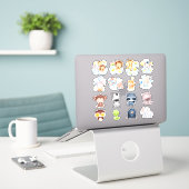 Cute Baby Animals Sticker Pack #006 (Laptop op bureau)