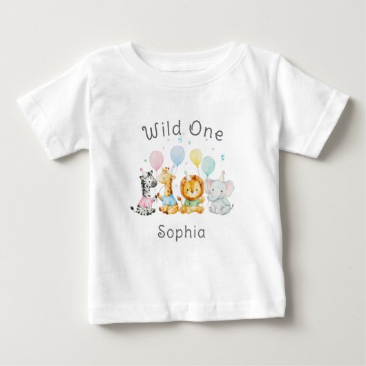 Cute Baby Animals Wild One 1st Birthday (Voorkant)