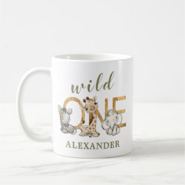 Cute Baby Animals Wild One Safari Birthday Koffiemok