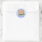 Cute baby Australian wombat cartoon illustratie Ronde Sticker (Tas)