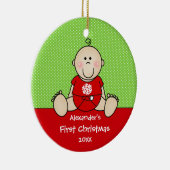 Cute Baby Baby Baby's eerste kerstsieraad Keramisch Ornament (Rechts)