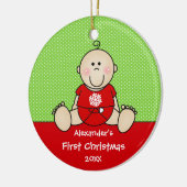 Cute Baby Baby Baby's eerste kerstsieraad Keramisch Ornament (Links)