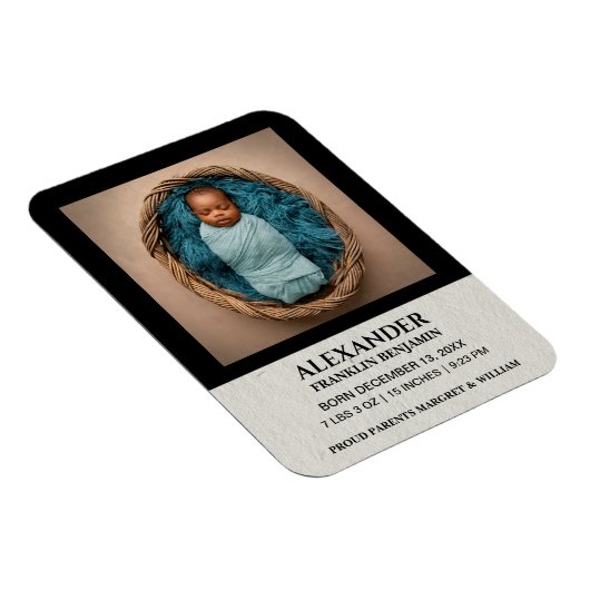 Cute Baby Baby Newborn Photo Birth Personalize Magneet (Rechterzijde)
