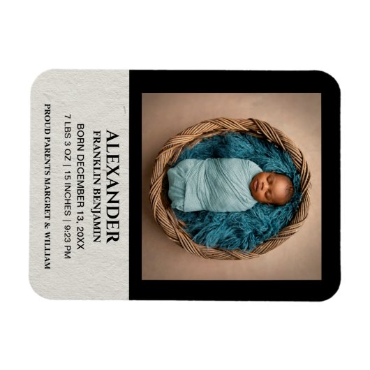 Cute Baby Baby Newborn Photo Birth Personalize Magneet (Horizontaal)