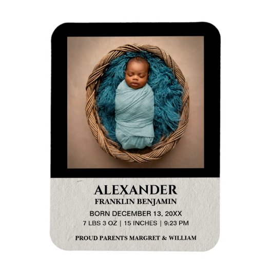 Cute Baby Baby Newborn Photo Birth Personalize Magneet (Verticaal)