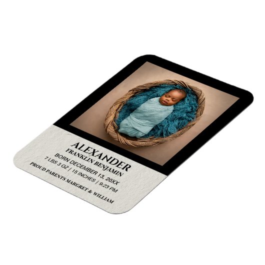Cute Baby Baby Newborn Photo Birth Personalize Magneet (Linkerzijde)