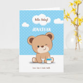 Cute Baby Baby shower Card for Boy Kaart (Gele Bloem)