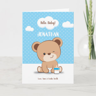 Cute Baby Baby shower Card for Boy Kaart