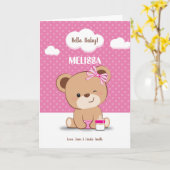 Cute Baby Baby shower Card voor Girl Kaart (Gele Bloem)