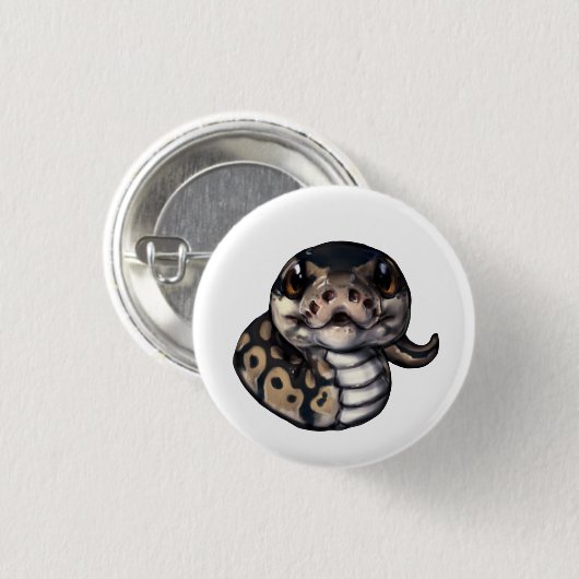 Cute Baby Ball Python Button (normaal) (Voorkant /achterkant)