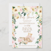 Cute Baby Basket Floral Baby shower Kaart (Voorkant)