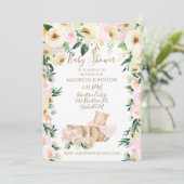 Cute Baby Basket Floral Baby shower Kaart (Staand voorkant)