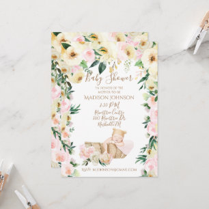 Cute Baby Basket Floral Baby shower Kaart