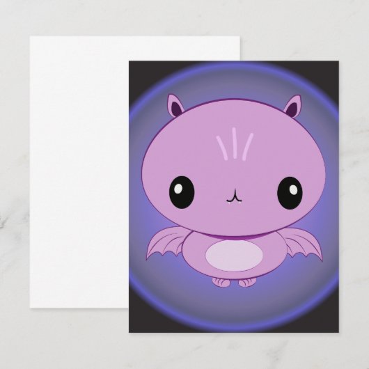 Cute Baby Bat-uitnodigingen Kaart (Voorkant / Achterkant)